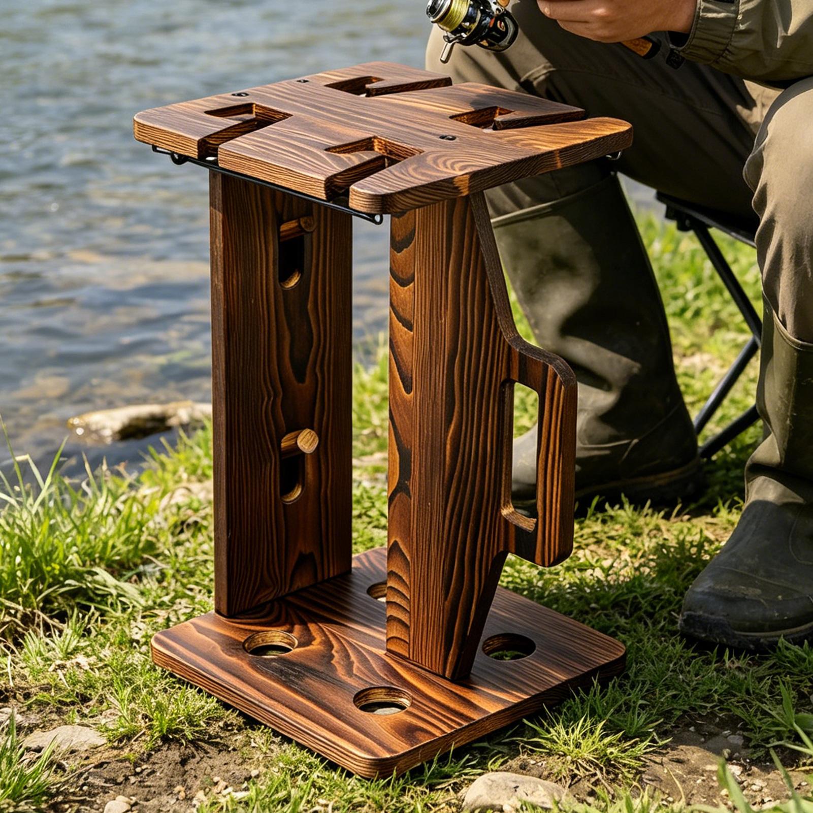 Drewniany przenośny regulowany – Fishing Rod Rack recenzja i cena