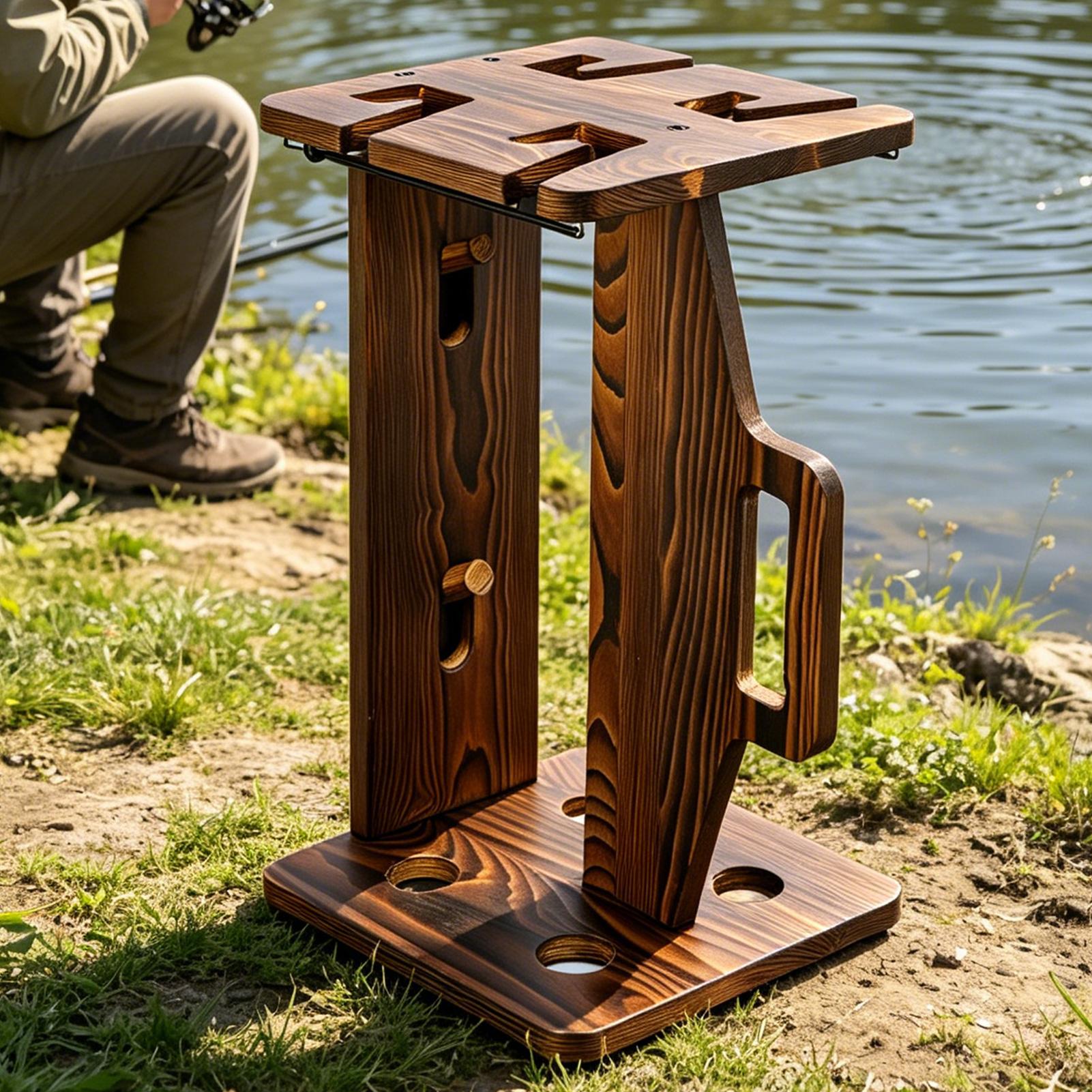 Drewniany przenośny regulowany – Fishing Rod Rack recenzja i cena