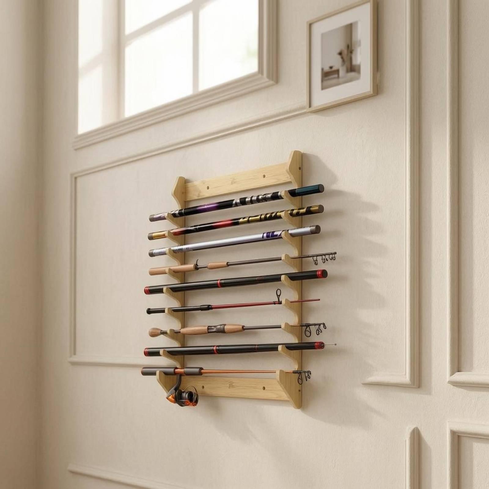 Drewniany wieszak ścienny na w – Fishing Rod Rack recenzja i cena