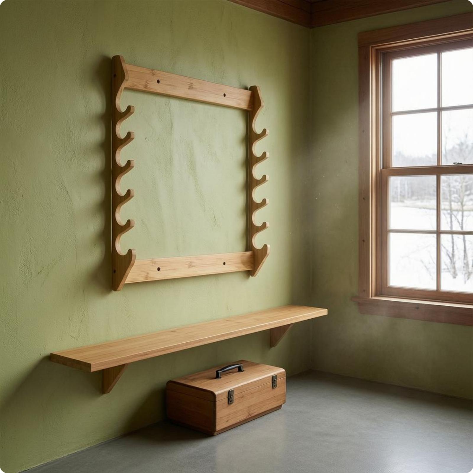 Drewniany wieszak ścienny na w – Fishing Rod Rack recenzja i cena